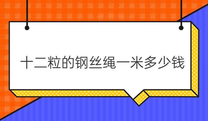 十二粒的鋼絲繩一米多少錢