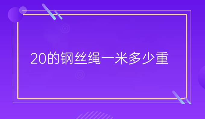 20的鋼絲繩一米多少重