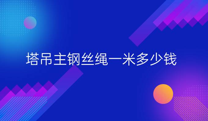 塔吊主鋼絲繩一米多少錢