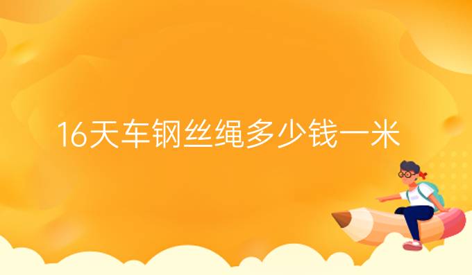 16天車鋼絲繩多少錢一米