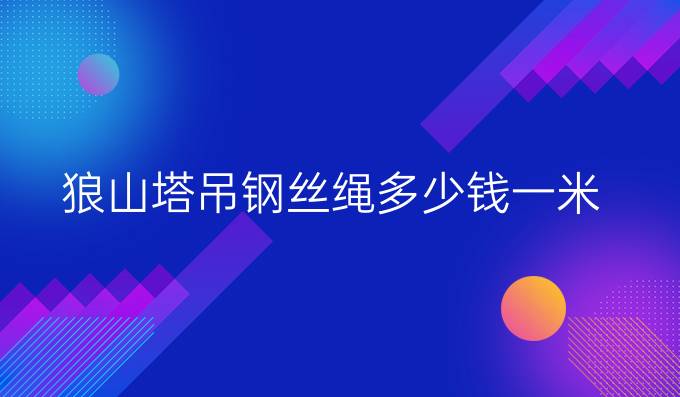 狼山塔吊鋼絲繩多少錢一米