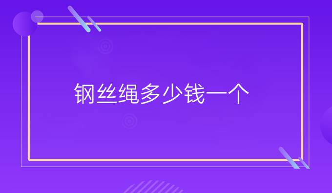 鋼絲繩多少錢一個