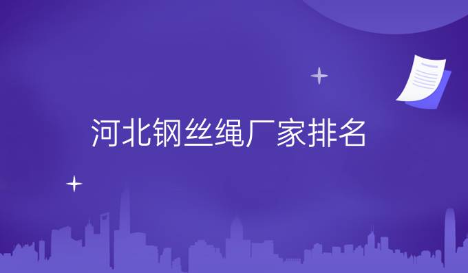 河北鋼絲繩廠家排名