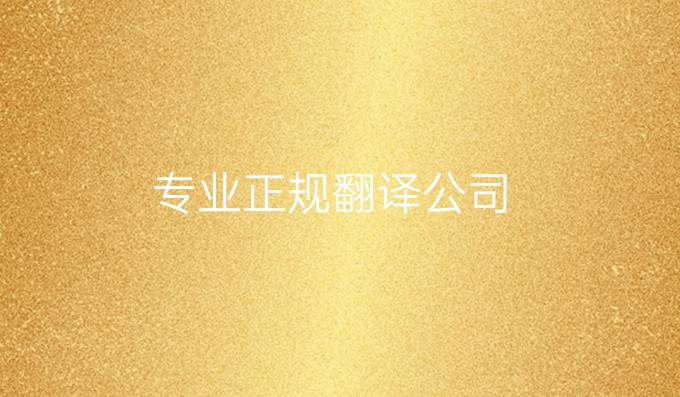 專業(yè)正規(guī)翻譯公司