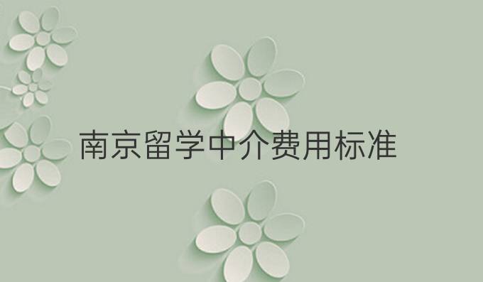 南京留學中介費用標準