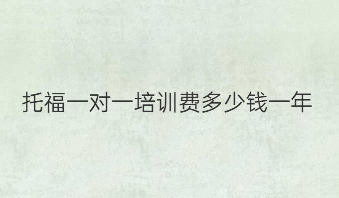 托福一對一培訓費多少錢一年