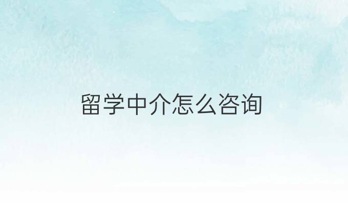 留學中介怎么咨詢