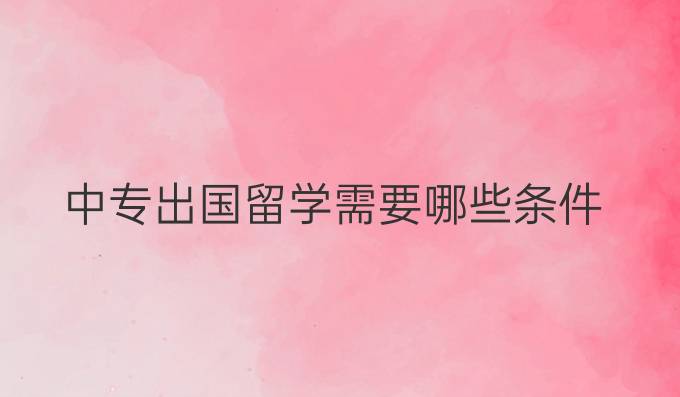 中專出國留學需要哪些條件